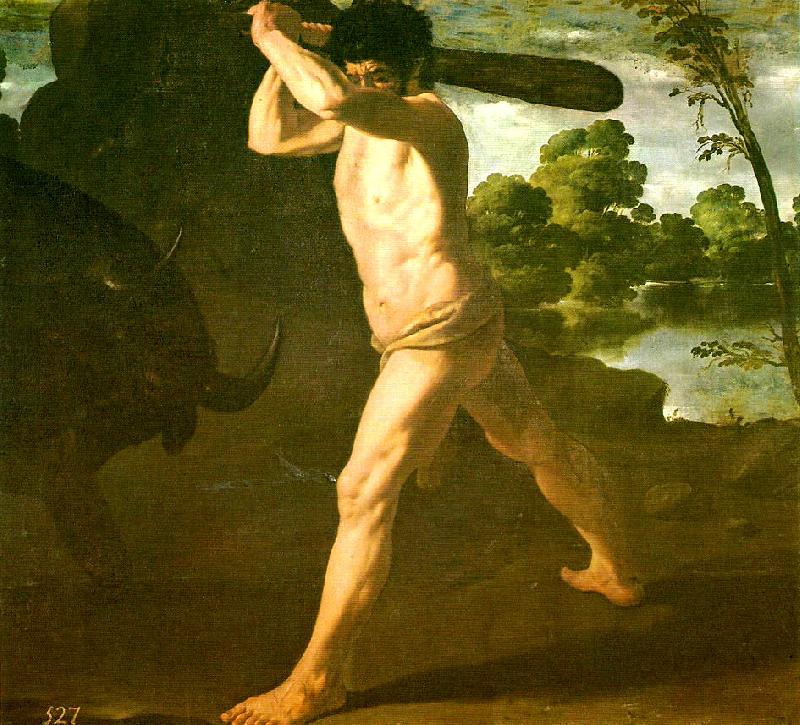Francisco de Zurbaran hercules and the cretan bull oil painting picture